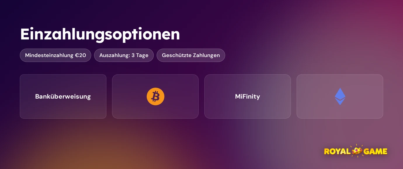 Einzahlungsmethode wählen